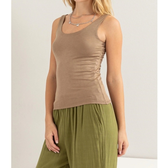 #407 🛑S,M BOHO CHIC TRENDY SCOOP Neck Tank Top - Picture 8 of 15